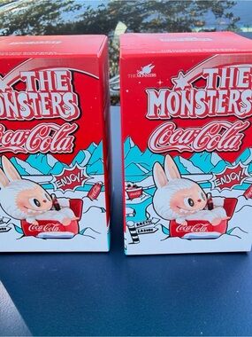 Coca-Cola The Monsters Collectible Red Arctic Bunny Figure BOTH (pair) confirmed